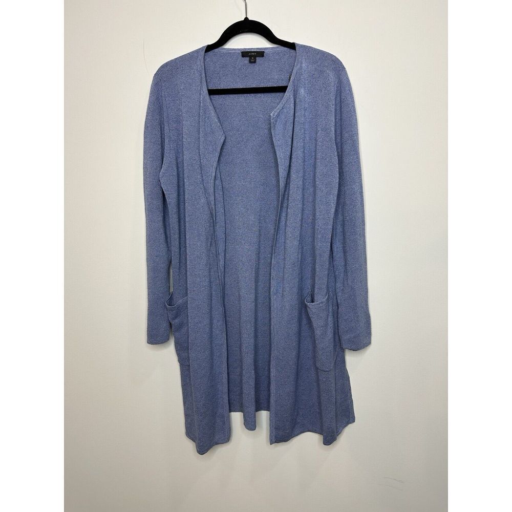 J.Crew Linen Blend Duster Sweater Cardigan Juliette Open Long Stretch Blazer M